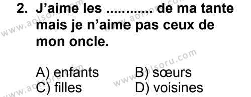 Fransızca 4 Dersi 2013 - 2014 Yılı 1. Dönem Sınav Soruları 2. Soru