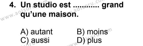 Fransızca 4 Dersi 2013 - 2014 Yılı 1. Dönem Sınav Soruları 4. Soru