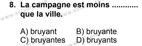 Fransızca 4 Dersi 2013-2014 Yılı 1. Dönem Sınavı 8. Soru