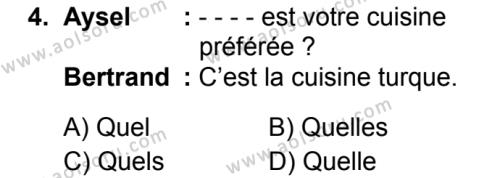 Fransızca 4 Dersi 2019 - 2020 Yılı 1. Dönem Sınav Soruları 4. Soru