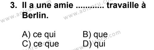 Fransızca 5 Dersi 2011 - 2012 Yılı 1. Dönem Sınav Soruları 3. Soru