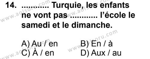 Fransızca 5 Dersi 2011-2012 Yılı 1. Dönem Sınavı 14. Soru