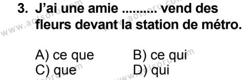 Fransızca 5 Dersi 2011 - 2012 Yılı 2. Dönem Sınav Soruları 3. Soru