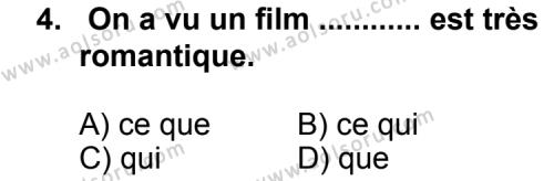Fransızca 5 Dersi 2012 - 2013 Yılı 1. Dönem Sınav Soruları 4. Soru