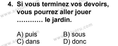 Fransızca 5 Dersi 2012 - 2013 Yılı 2. Dönem Sınav Soruları 4. Soru