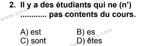 Fransızca 5 Dersi 2013-2014 Yılı 1. Dönem Sınavı 2. Soru