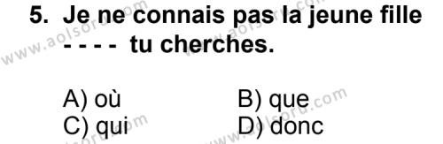 Fransızca 5 Dersi 2014-2015 Yılı 2. Dönem Sınavı 5. Soru