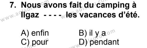 Fransızca 5 Dersi 2014-2015 Yılı 2. Dönem Sınavı 7. Soru