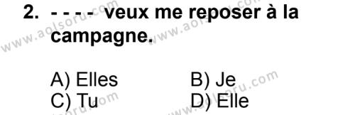 Fransızca 5 Dersi 2015 - 2016 Yılı 1. Dönem Sınav Soruları 2. Soru