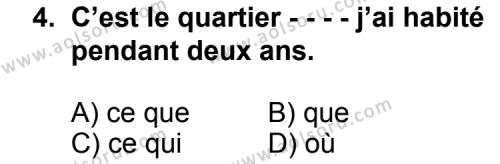 Fransızca 5 Dersi 2015 - 2016 Yılı 1. Dönem Sınav Soruları 4. Soru