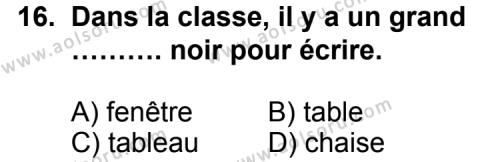 Fransızca 6 Dersi 2011-2012 Yılı 1. Dönem Sınavı 16. Soru
