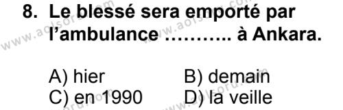 Fransızca 6 Dersi 2011-2012 Yılı 2. Dönem Sınavı 8. Soru