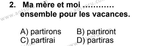 Fransızca 6 Dersi 2012 - 2013 Yılı 2. Dönem Sınav Soruları 2. Soru