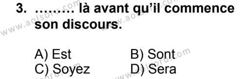Fransızca 6 Dersi 2012 - 2013 Yılı 2. Dönem Sınav Soruları 3. Soru