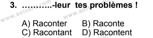 Fransızca 6 Dersi 2012 - 2013 Yılı 3. Dönem Sınav Soruları 3. Soru