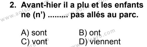 Fransızca 6 Dersi 2013 - 2014 Yılı 1. Dönem Sınav Soruları 2. Soru