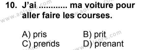 Fransızca 6 Dersi 2013-2014 Yılı 1. Dönem Sınavı 10. Soru