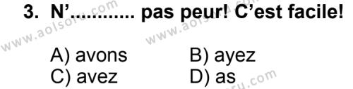 Fransızca 6 Dersi 2013 - 2014 Yılı 2. Dönem Sınav Soruları 3. Soru