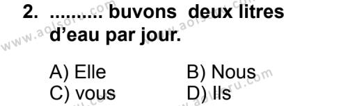 Fransızca 6 Dersi 2014 - 2015 Yılı 1. Dönem Sınav Soruları 2. Soru