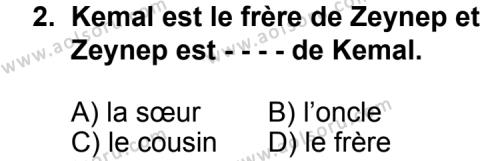 Fransızca 6 Dersi 2015-2016 Yılı 2. Dönem Sınavı 2. Soru