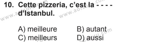 Fransızca 6 Dersi 2018-2019 Yılı 2. Dönem Sınavı 10. Soru