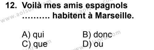Fransızca 7 Dersi 2011-2012 Yılı 3. Dönem Sınavı 12. Soru