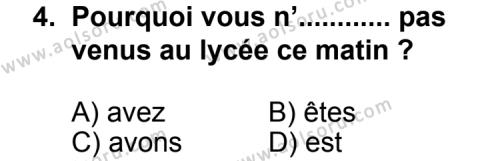 Fransızca 7 Dersi 2012 - 2013 Yılı 1. Dönem Sınav Soruları 4. Soru
