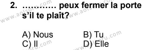 Fransızca 7 Dersi 2012 - 2013 Yılı 2. Dönem Sınav Soruları 2. Soru