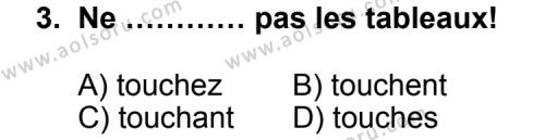 Fransızca 7 Dersi 2012 - 2013 Yılı 2. Dönem Sınav Soruları 3. Soru
