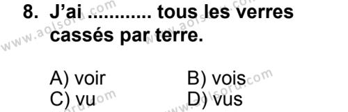 Fransızca 7 Dersi 2013-2014 Yılı 3. Dönem Sınavı 8. Soru