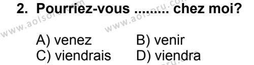 Fransızca 8 Dersi 2011 - 2012 Yılı 1. Dönem Sınav Soruları 2. Soru