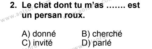 Fransızca 8 Dersi 2011 - 2012 Yılı 2. Dönem Sınav Soruları 2. Soru