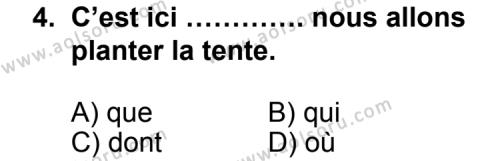 Fransızca 8 Dersi 2011 - 2012 Yılı 2. Dönem Sınav Soruları 4. Soru