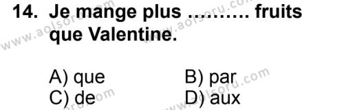 Fransızca 8 Dersi 2011-2012 Yılı 2. Dönem Sınavı 14. Soru