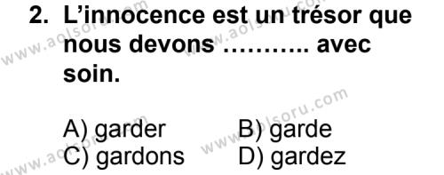 Fransızca 8 Dersi 2011 - 2012 Yılı 3. Dönem Sınav Soruları 2. Soru