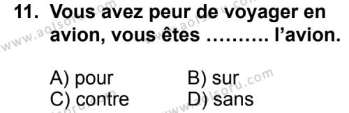 Fransızca 8 Dersi 2012-2013 Yılı 2. Dönem Sınavı 11. Soru