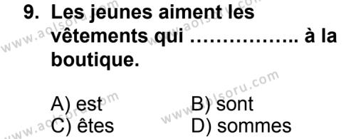 Fransızca 8 Dersi 2012-2013 Yılı 3. Dönem Sınavı 9. Soru