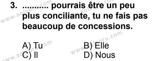 Fransızca 8 Dersi 2012 - 2013 Yılı Ek Sınav Soruları 3. Soru