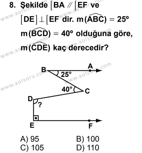 Geometri 1 Dersi 2011-2012 Yılı 1. Dönem Sınavı 8. Soru
