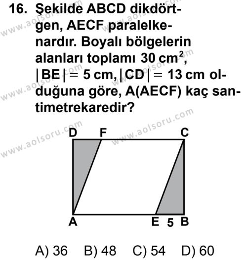 Geometri 1 Dersi 2011-2012 Yılı 1. Dönem Sınavı 16. Soru