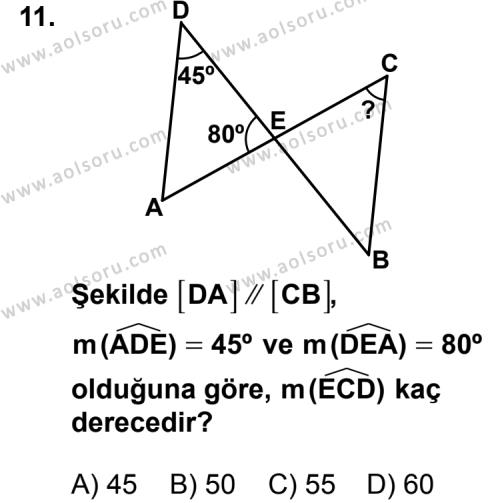 Geometri 1 Dersi 2012-2013 Yılı 3. Dönem Sınavı 11. Soru