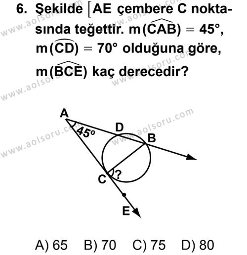 Geometri 2 Dersi 2011-2012 Yılı 1. Dönem Sınavı 6. Soru
