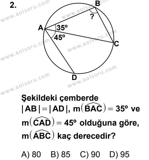 Geometri 2 Dersi 2011-2012 Yılı 2. Dönem Sınavı 2. Soru