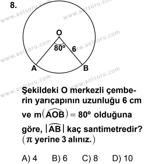 Geometri 2 Dersi 2011-2012 Yılı 2. Dönem Sınavı 8. Soru