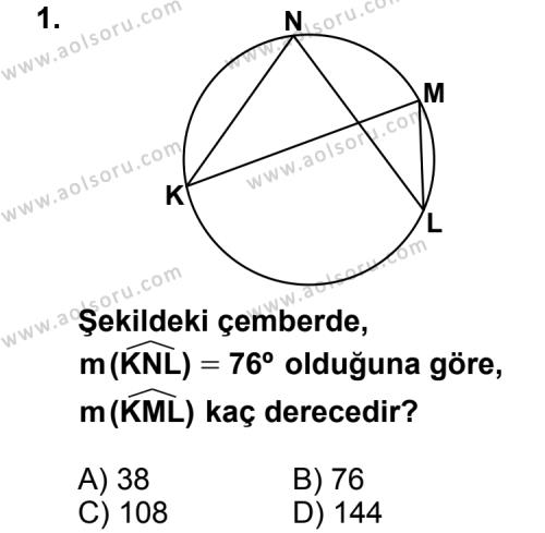 Geometri 2 Dersi 2011 - 2012 Yılı 3. Dönem Sınav Soruları 1. Soru