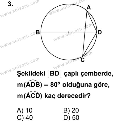 Geometri 2 Dersi 2011 - 2012 Yılı 3. Dönem Sınav Soruları 3. Soru