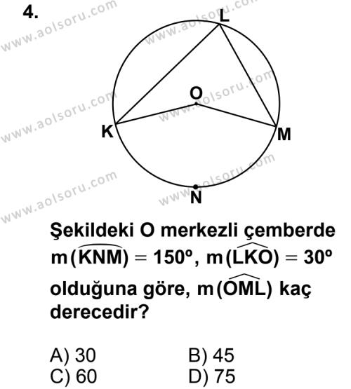Geometri 2 Dersi 2011 - 2012 Yılı 3. Dönem Sınav Soruları 4. Soru