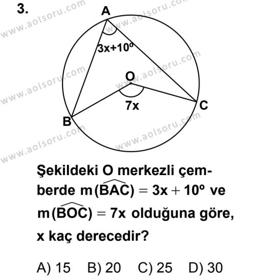 Geometri 2 Dersi 2012 - 2013 Yılı 1. Dönem Sınav Soruları 3. Soru