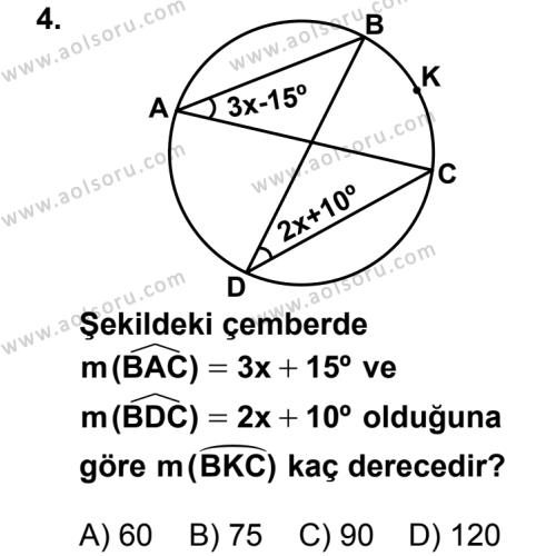 Geometri 2 Dersi 2012-2013 Yılı 1. Dönem Sınavı 4. Soru