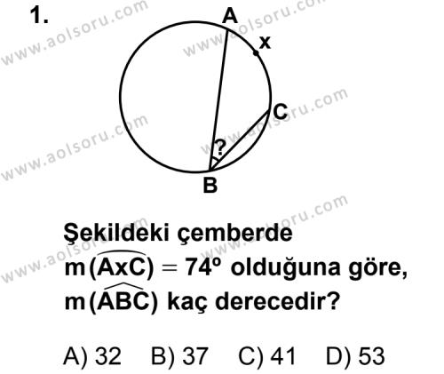Geometri 2 Dersi 2012-2013 Yılı 2. Dönem Sınavı 1. Soru